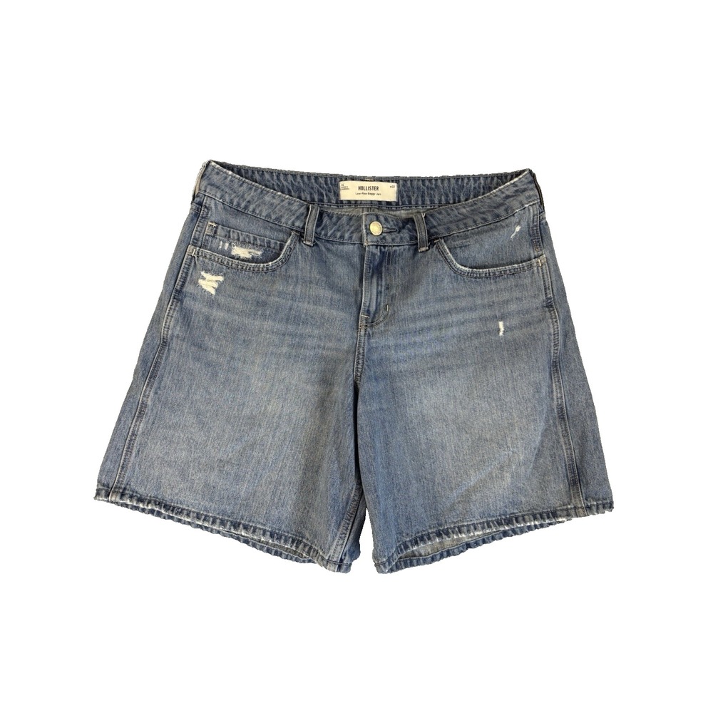 Hollister Low Rise Baggy Jorts Denim Shorts Size 14 Y2K Grunge Skater Light Wash